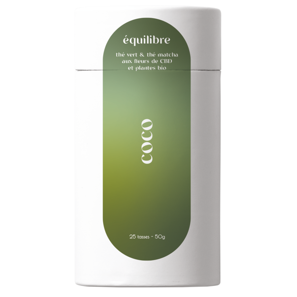 Thé vert CBD au matcha et copeaux de coco