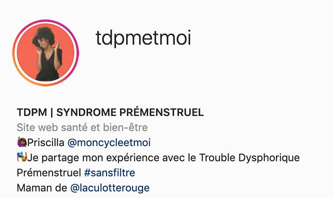 Compte instagram @tdpmetmoi